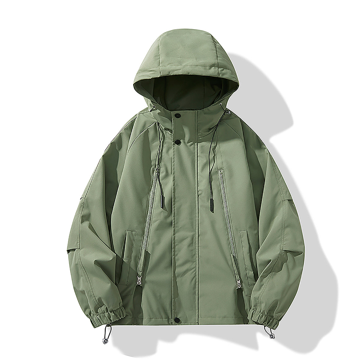 Men Hooded Solid Casual Bomber Jacket