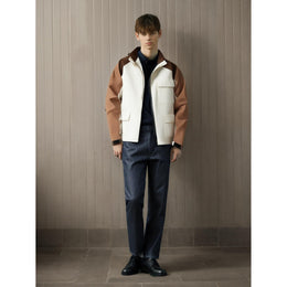 Men Hooded Colourblocked Casual Bomber Jacket