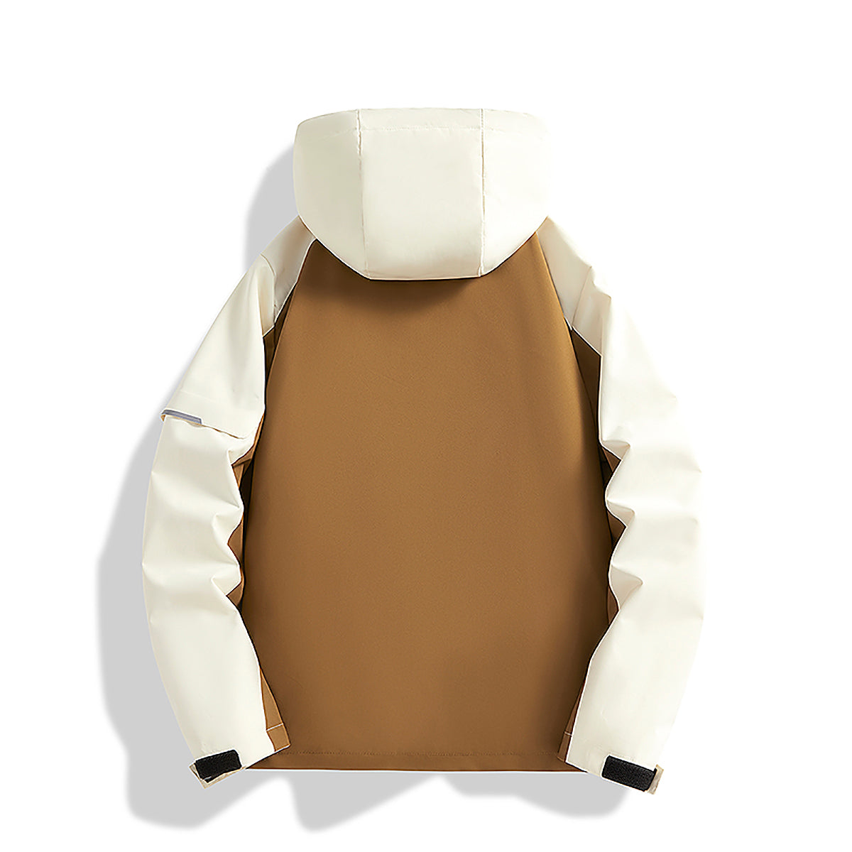 Men Hooded Colourblocked Casual Bomber Jacket