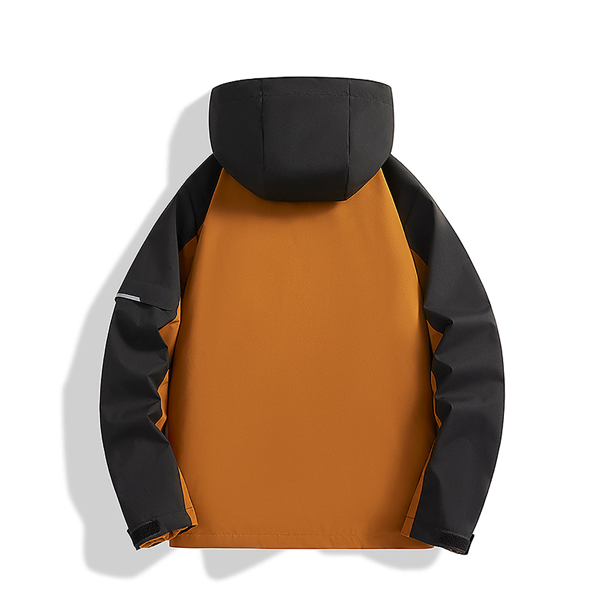 Men Hooded Colourblocked Casual Bomber Jacket