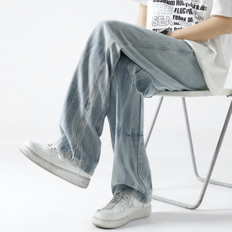 Men Straight Fit Mid-Rise Light Fade Jeans