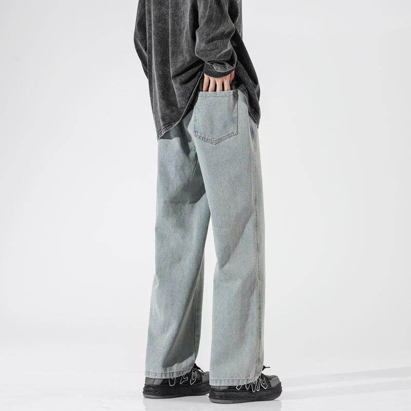 Men Straight Fit Mid-Rise Clean Look Light Fade Non Stretchable Jeans