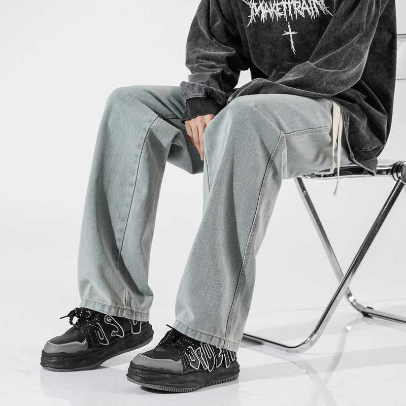 Men Straight Fit Mid-Rise Clean Look Light Fade Non Stretchable Jeans