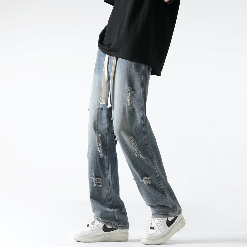 Men Relaxed Fit Mid-Rise Mildly Distressed Light Fade Jeans