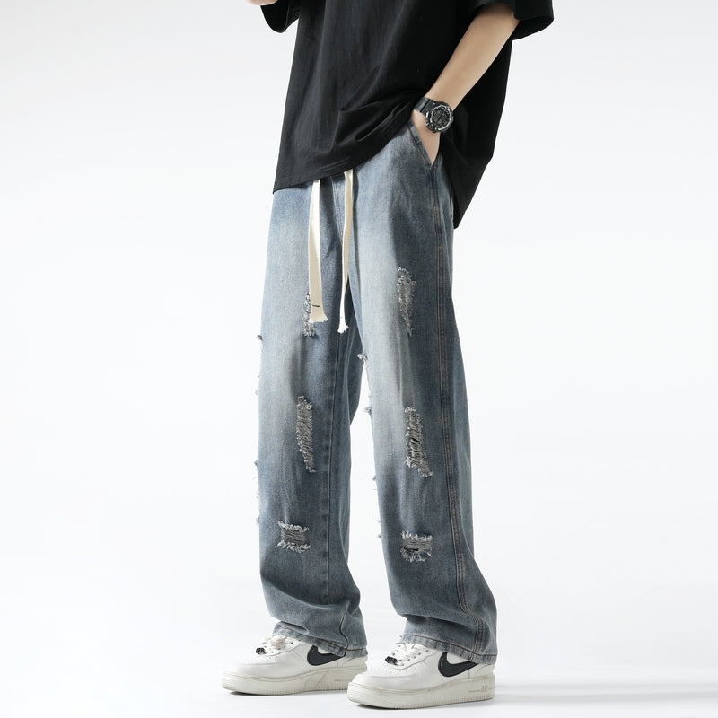 Men Relaxed Fit Mid-Rise Mildly Distressed Light Fade Jeans
