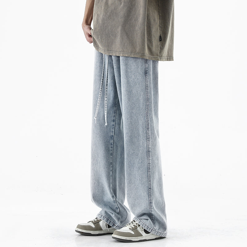 Men Solid Relaxed Fit Mid-Rise Light Fade Jeans