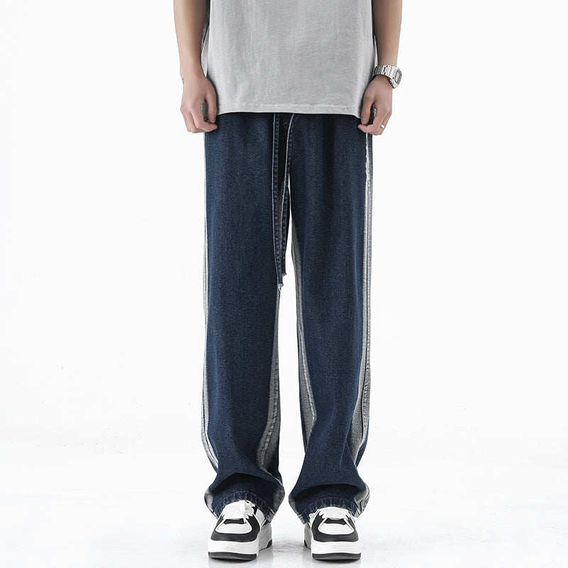 Men Straight Fit Side Stripes Mid-Rise Jeans