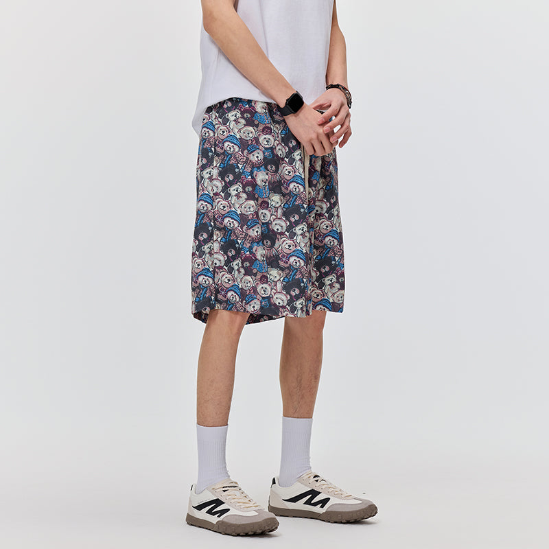 Men Conversational Printed Low-Rise Rapid-Dry Shorts