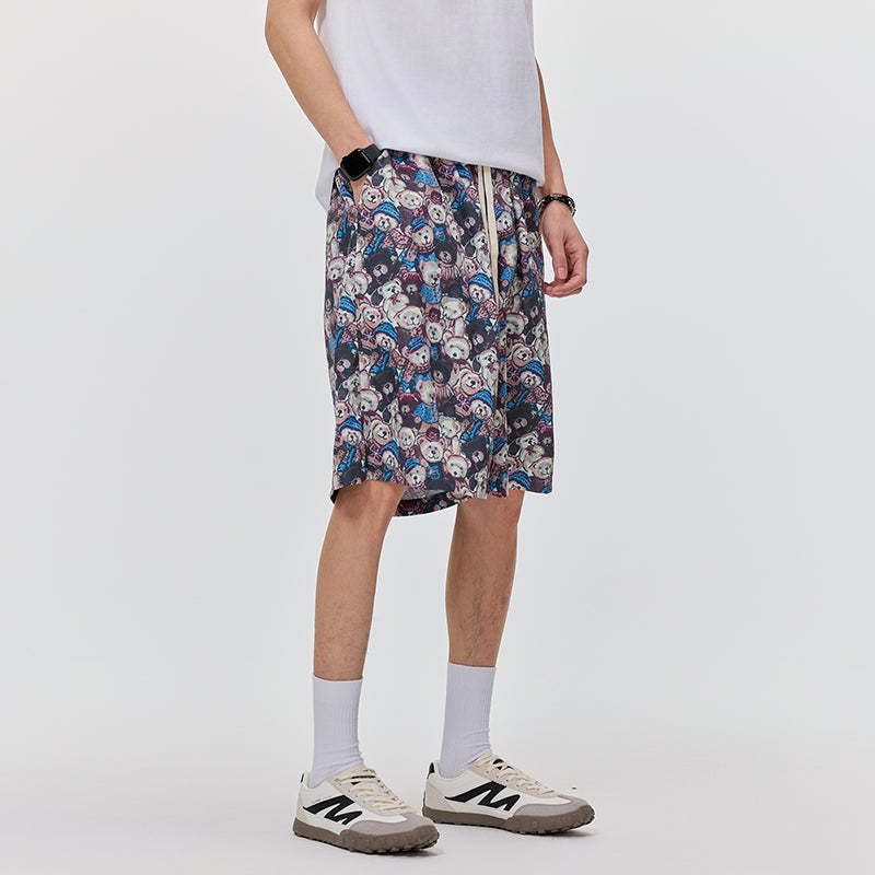Men Conversational Printed Low-Rise Rapid-Dry Shorts