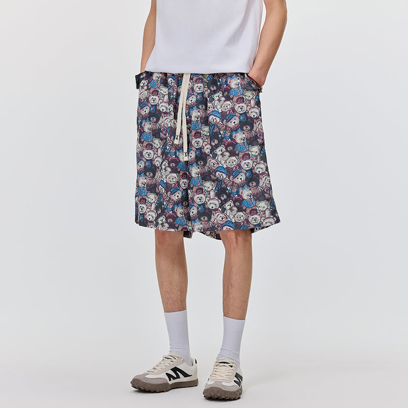 Men Conversational Printed Low-Rise Rapid-Dry Shorts