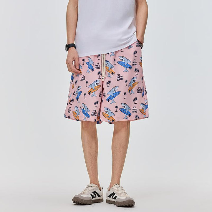 Men Graphic Printed Rapid-Dry Low-Rise Shorts