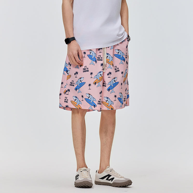 Men Graphic Printed Rapid-Dry Low-Rise Shorts