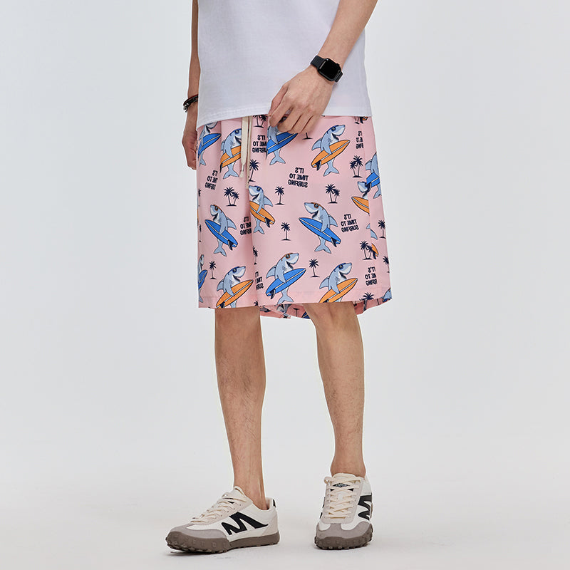 Men Graphic Printed Rapid-Dry Low-Rise Shorts