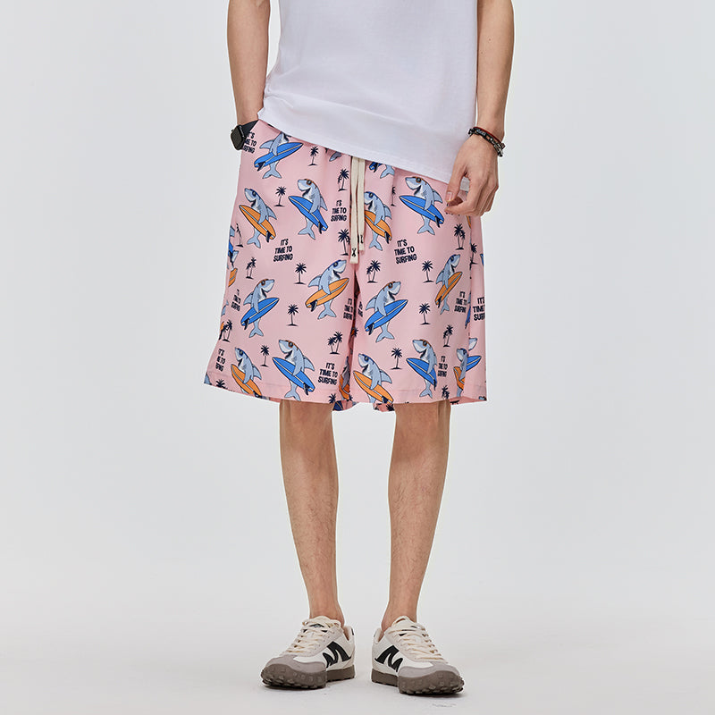 Men Graphic Printed Rapid-Dry Low-Rise Shorts