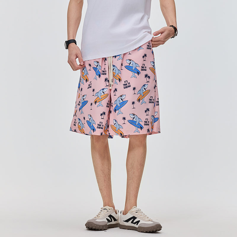 Men Graphic Printed Rapid-Dry Low-Rise Shorts