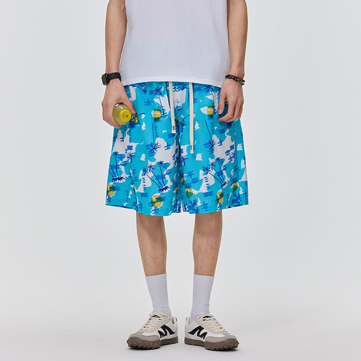 Men Printed Low-Rise Shorts