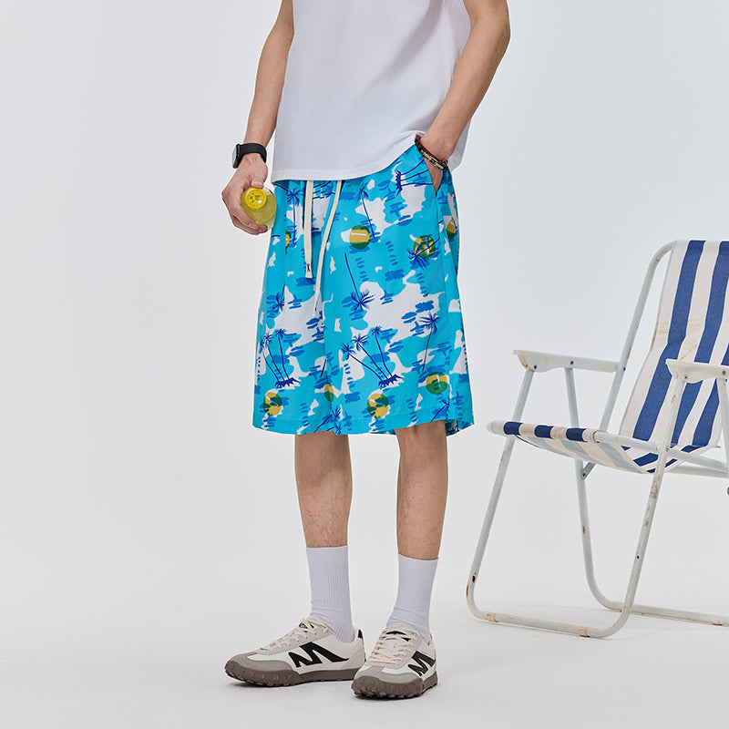 Men Printed Low-Rise Shorts