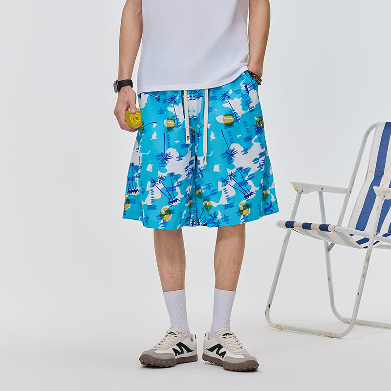 Men Printed Low-Rise Shorts