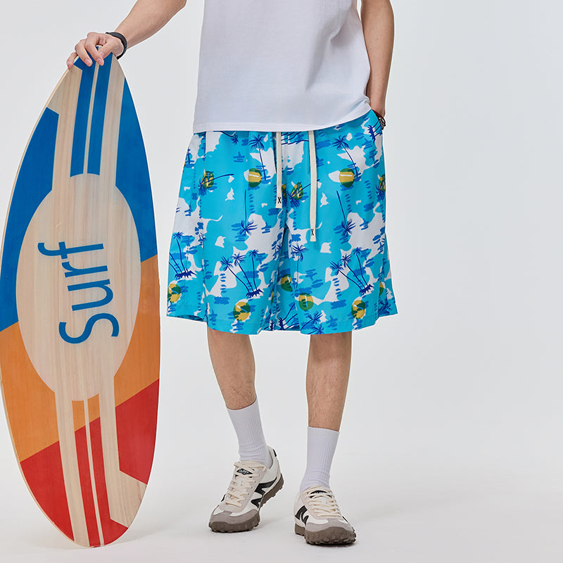 Men Printed Low-Rise Shorts