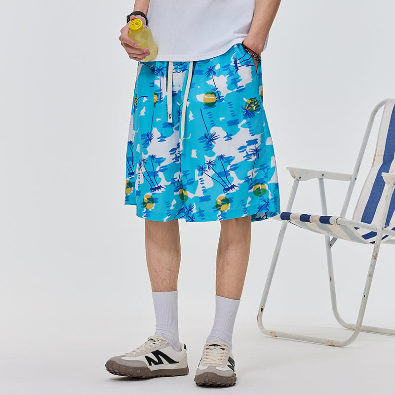 Men Printed Low-Rise Shorts