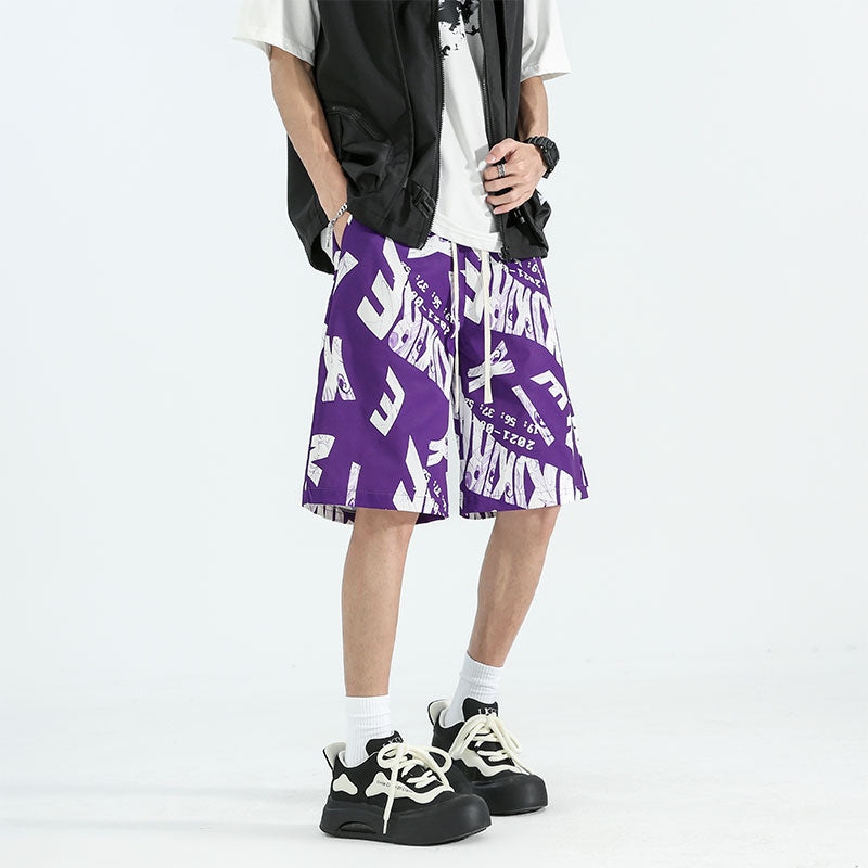 Men Typography Printed Low-Rise Shorts