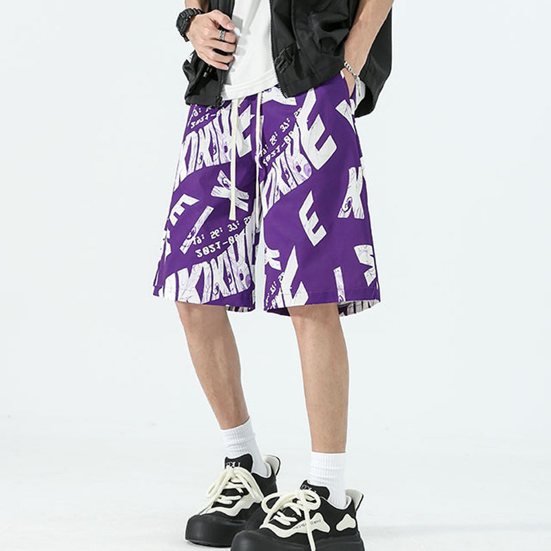 Men Typography Printed Low-Rise Shorts