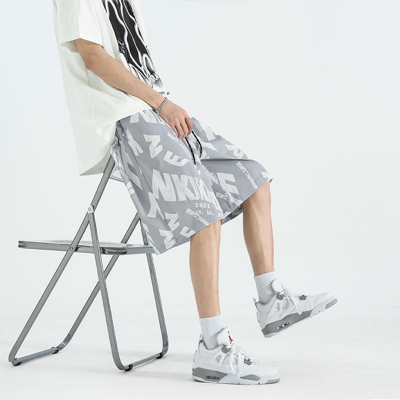 Men Typography Printed Regular Fit Rapid-Dry Low-Rise Shorts
