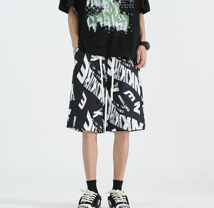 Men Typography Printed Low-Rise Shorts