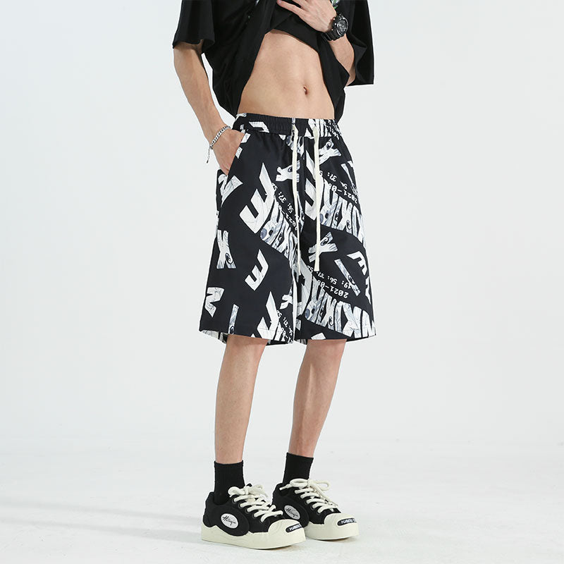 Men Typography Printed Low-Rise Shorts