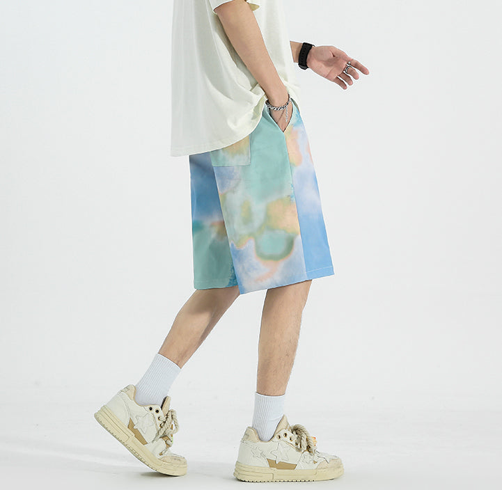 Men Abstract Printed Low-Rise Shorts