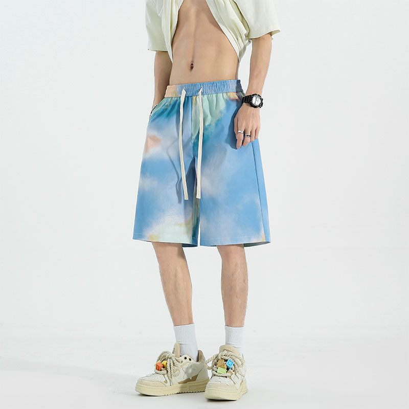 Men Abstract Printed Low-Rise Shorts