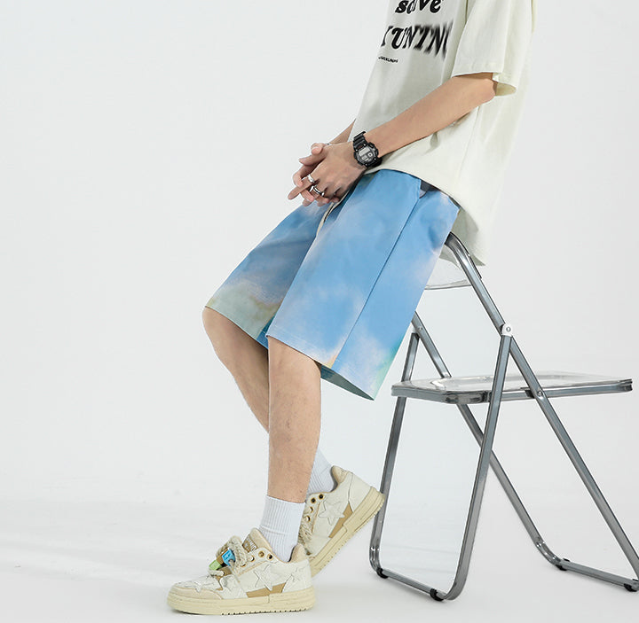 Men Abstract Printed Low-Rise Shorts