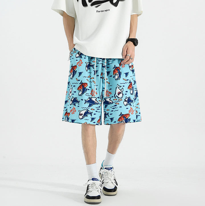 Men Printed Low-Rise Shorts