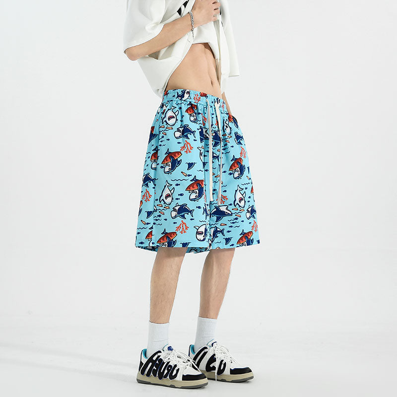 Men Printed Low-Rise Shorts