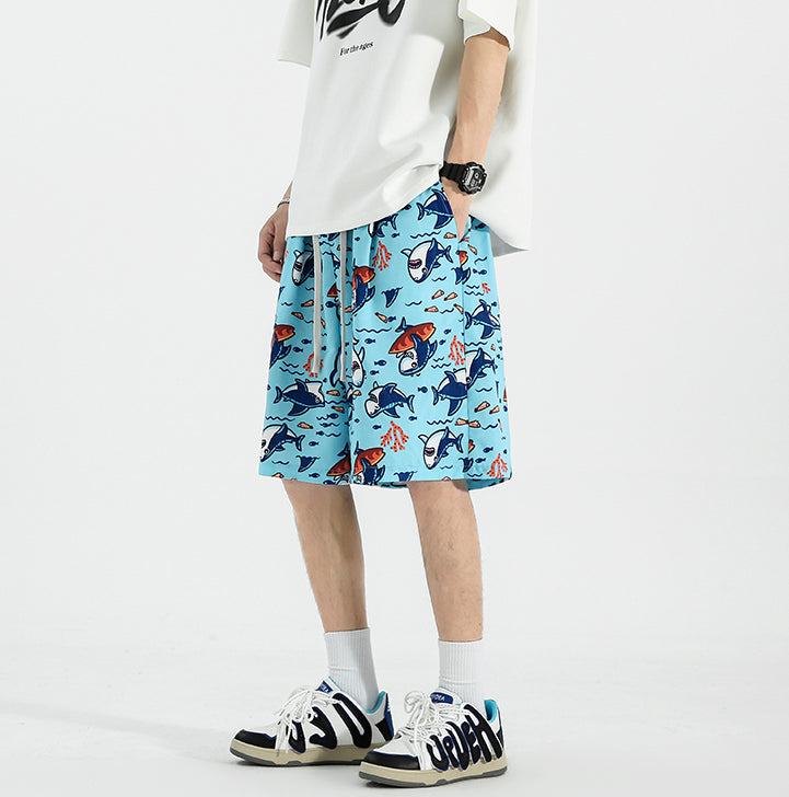 Men Printed Low-Rise Shorts