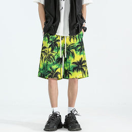 Men Tropical Printed Low-Rise Regular Shorts