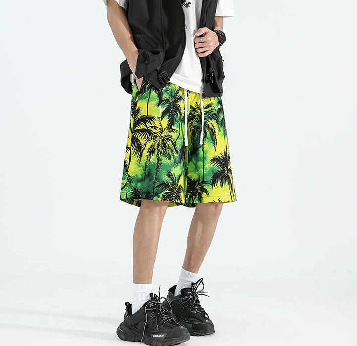 Men Tropical Printed Low-Rise Regular Shorts