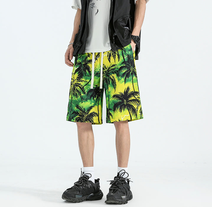 Men Tropical Printed Low-Rise Regular Shorts