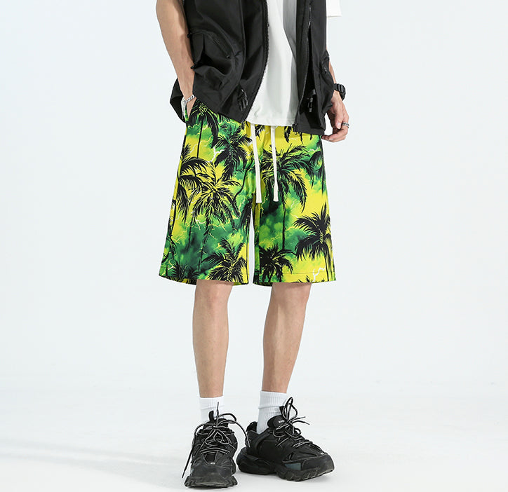 Men Tropical Printed Low-Rise Regular Shorts