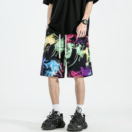 Men Abstract Printed Low-Rise Regular Shorts