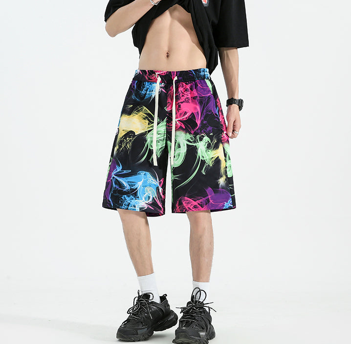 Men Abstract Printed Low-Rise Regular Shorts