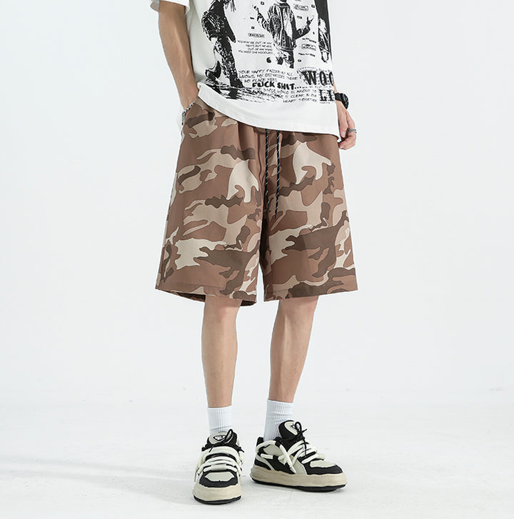 Men Camouflage Printed Low-Rise Shorts