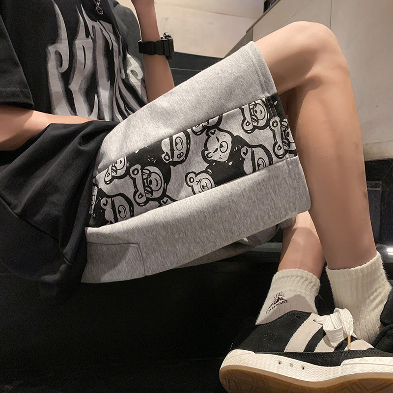 Men Graphic Printed Low-Rise Regular Shorts