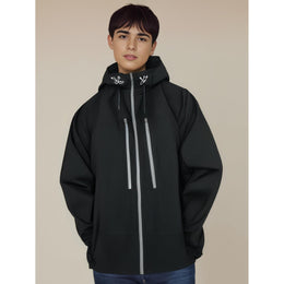 Men Hooded Solid Casual Bomber Jacket
