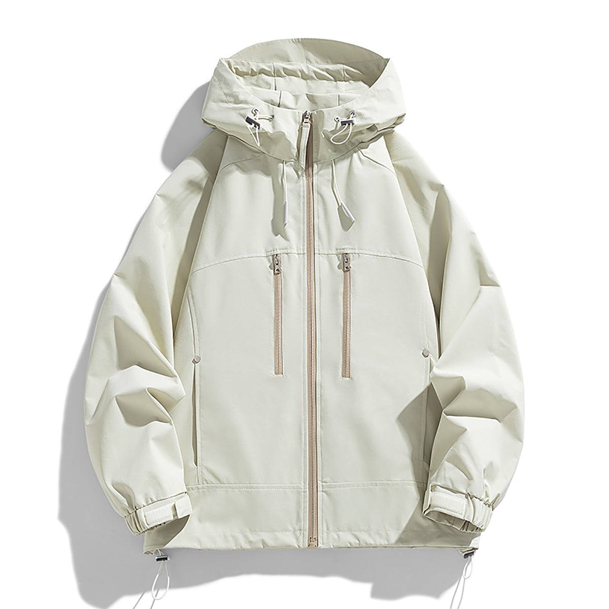 Men Hooded Solid Casual Bomber Jacket
