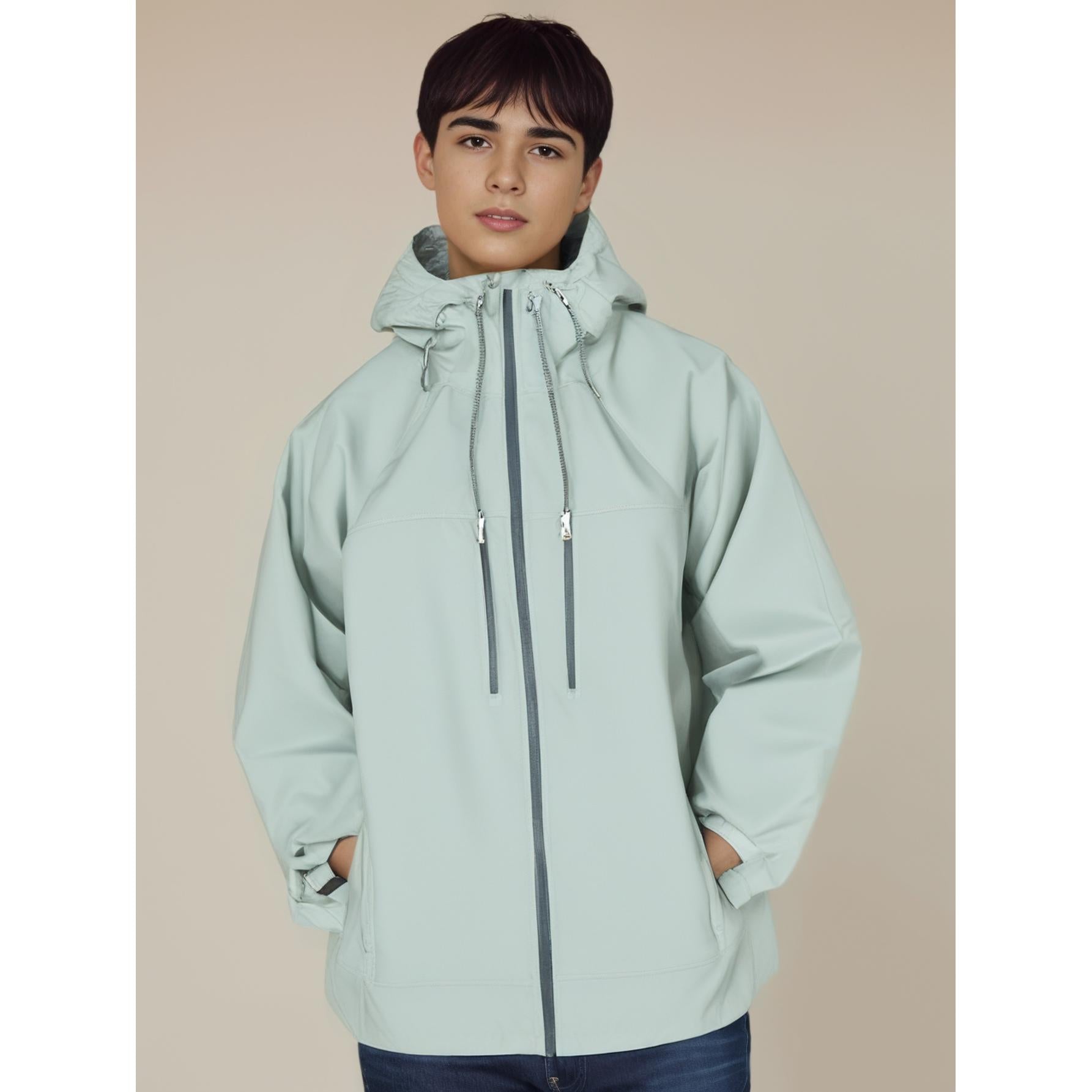 Men Hooded Solid Casual Bomber Jacket