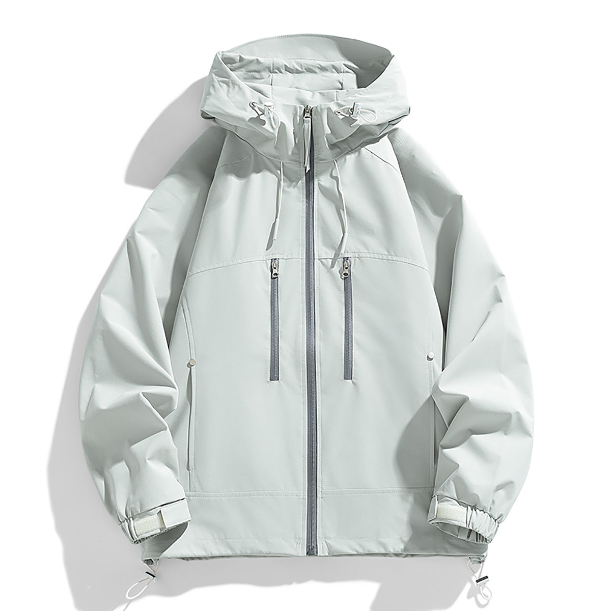 Men Hooded Solid Casual Bomber Jacket
