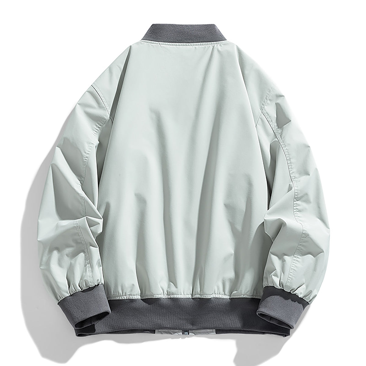 Men Stand Collar Solid Casual Bomber Jacket