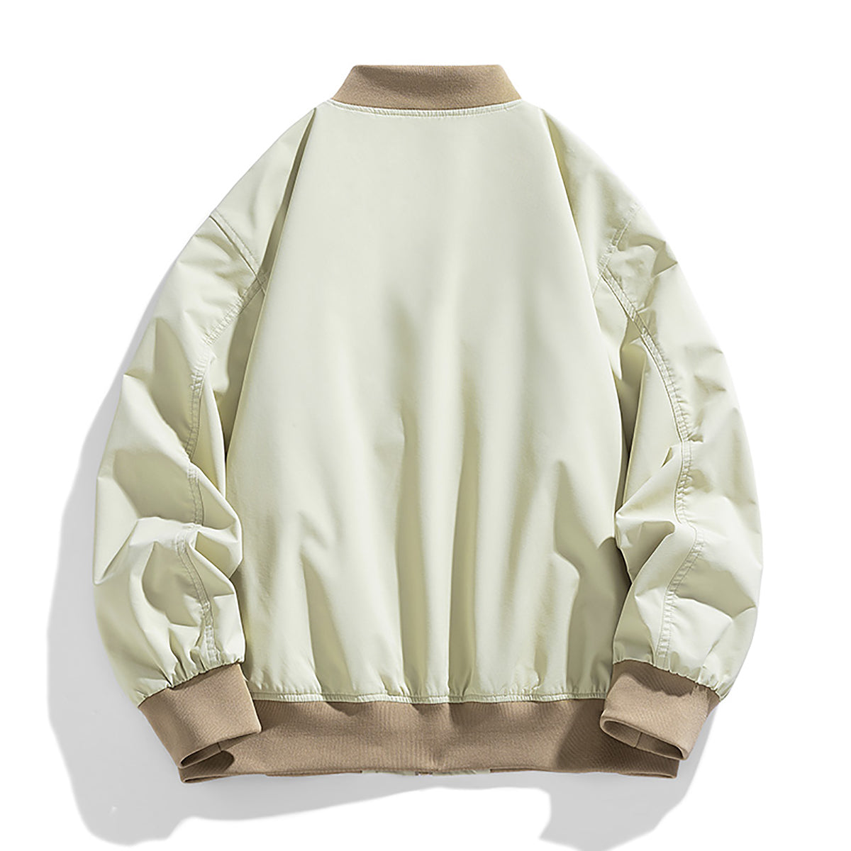 Men Stand Collar Solid Casual Bomber Jacket