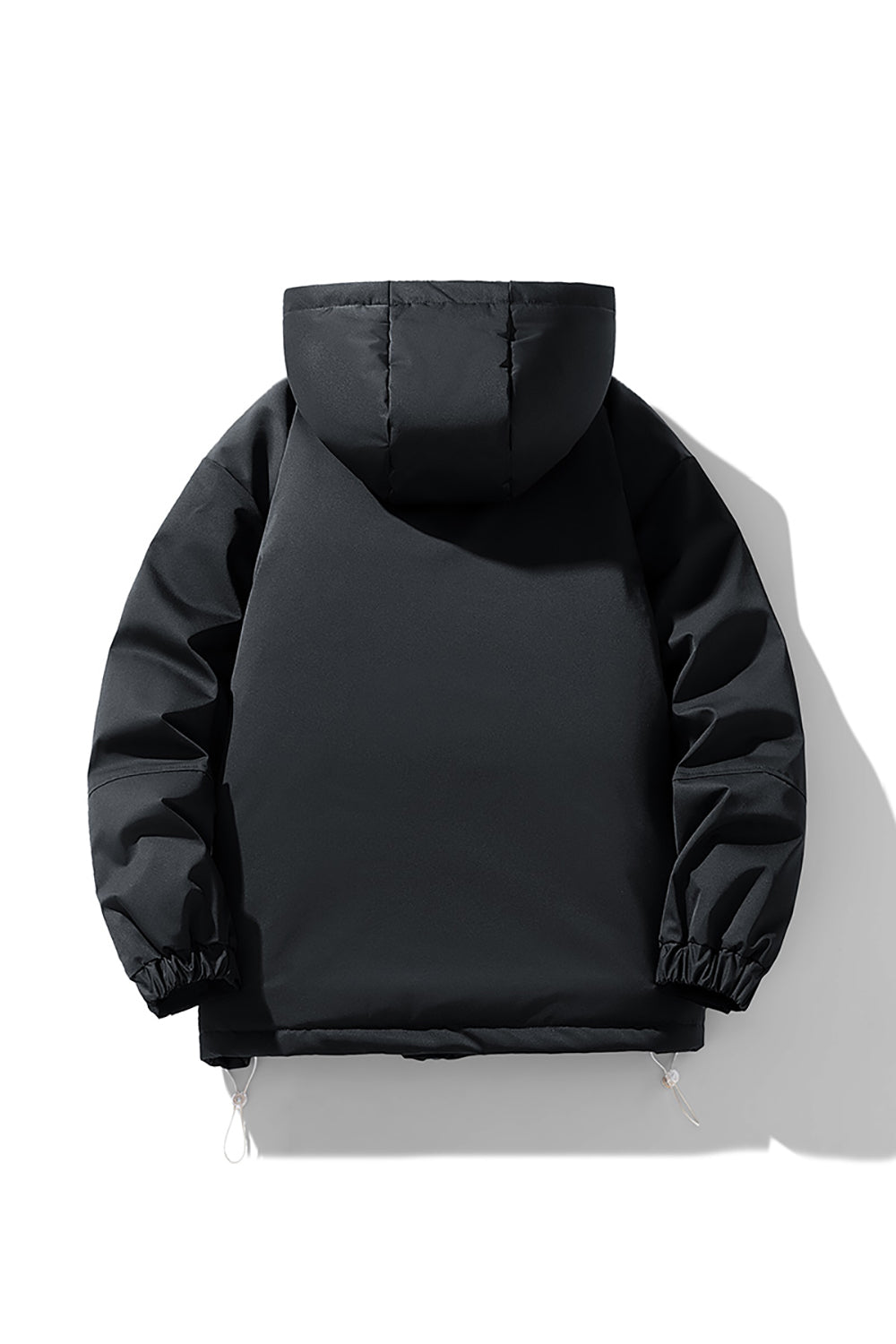 Men Hooded Solid Casual Bomber Jacket